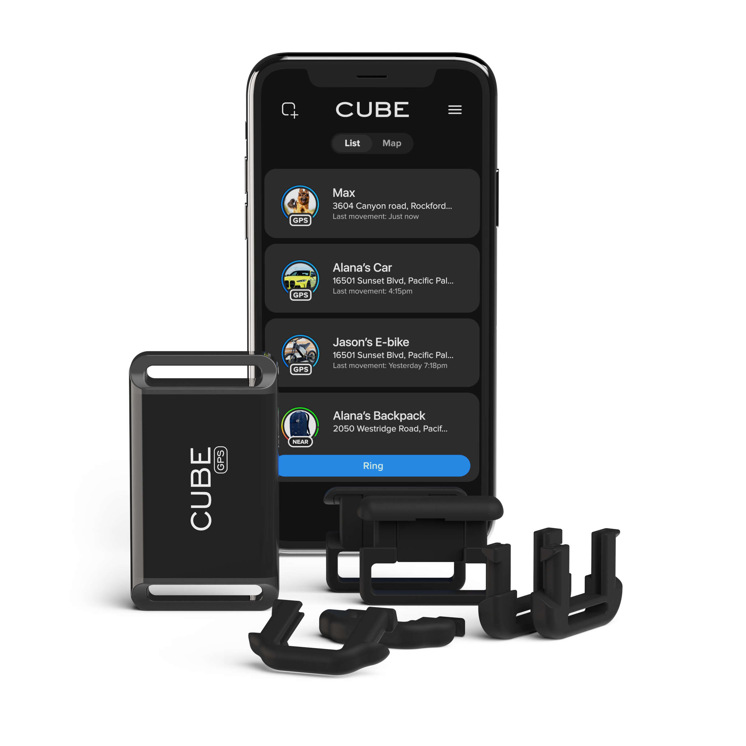 Cube Tracker Cube GPS Item Locator with Worldwide Real-Time Tracking, Voice  Control, and App Compatibility - Works with Google Assistant