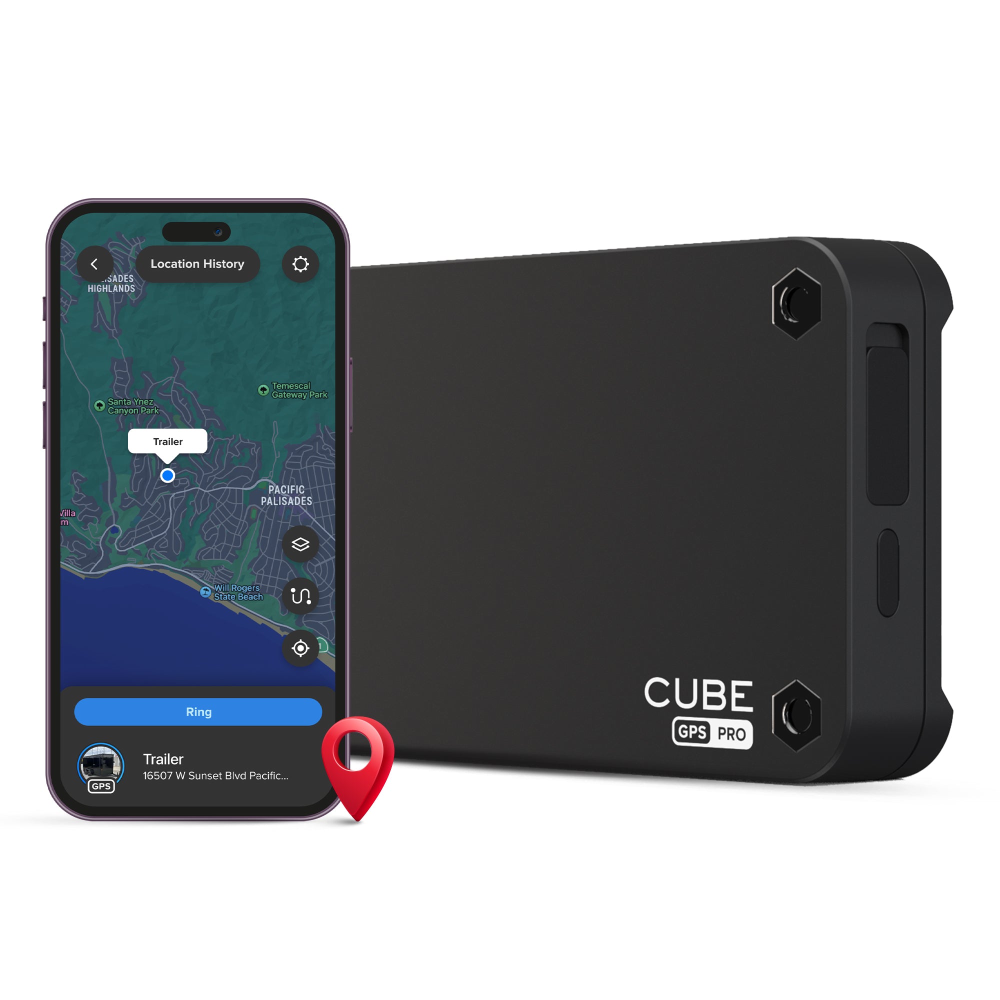 Cube Magnetic GPS Tracker for Vehicles / Car, 1 Year Battery, Real Time Location