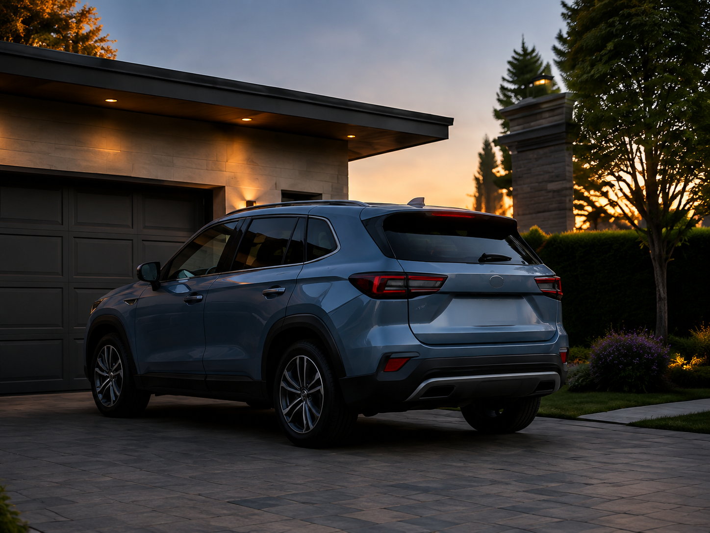 Car parked in a driveway