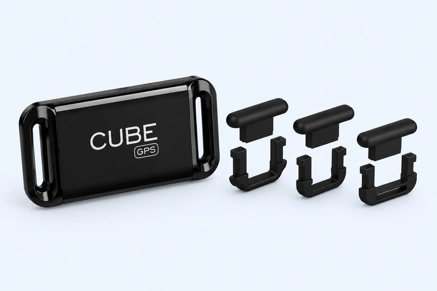 Cube GPS tracker and three pairs of pet attachment clips