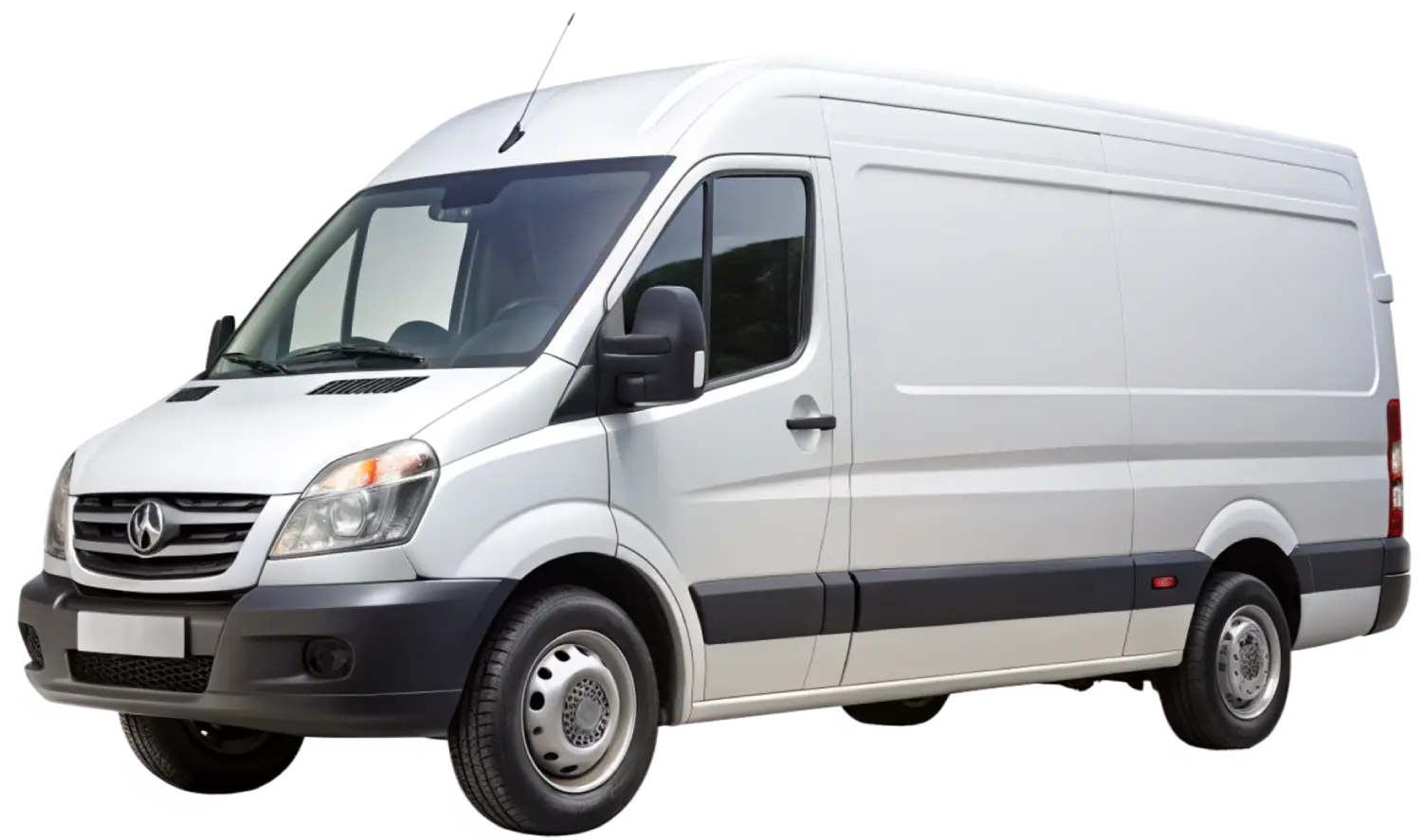 White cargo van for fleet tracking